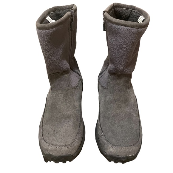 L.L. Bean Women's Black Mid-Calf Suede Slip-On Boots Size 7 Medium - Picture 2 of 4